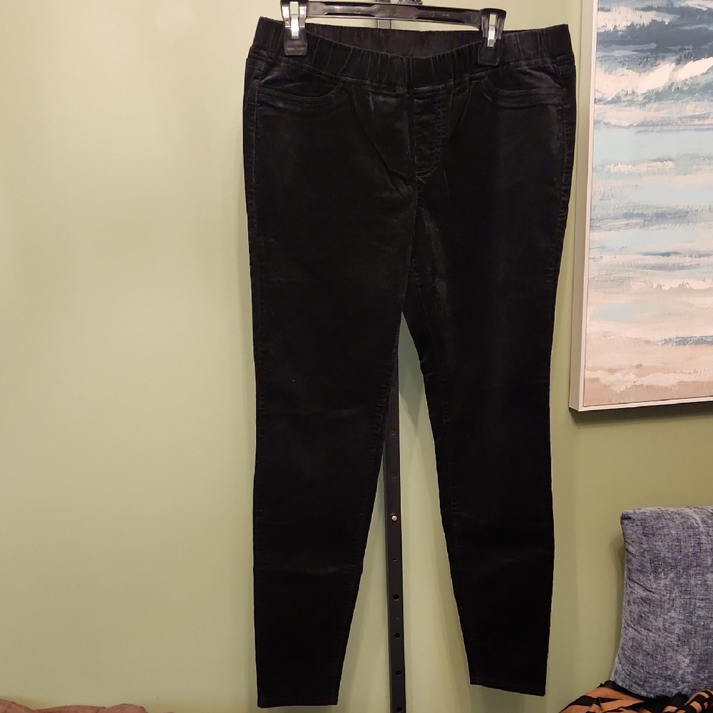 Eileen Fisher Black Corduroy Pull On Pants NWT